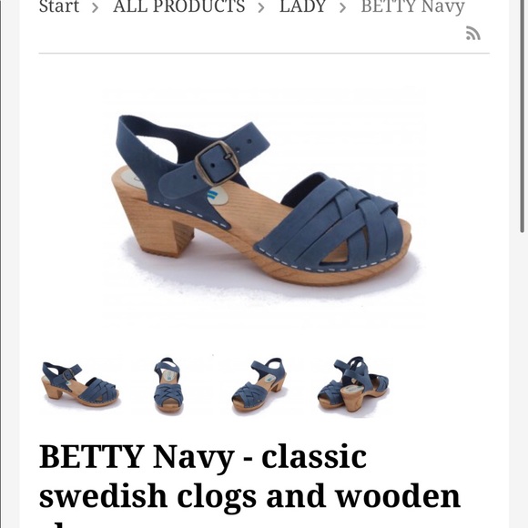 Genuine Swedish clog sandals- Navy straps - Picture 3 of 4